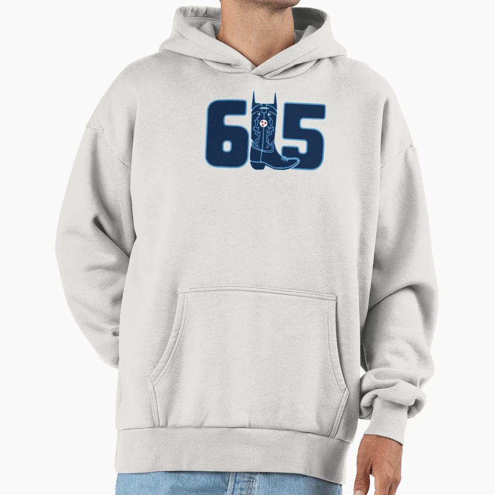 Nashville 615 Boot Hoodie - Novelty Apparel Unisex - T-Shirt, Sweatshirt, Hoodie