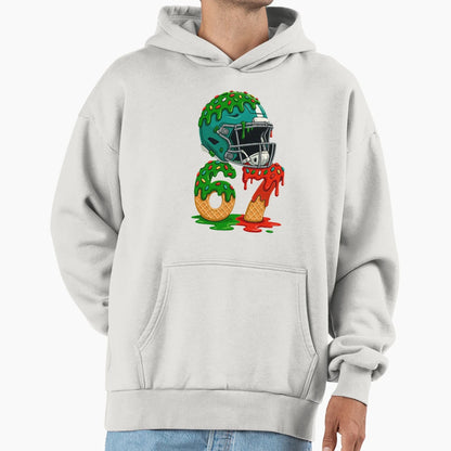 American Football Helmet Melting Cookies Hoodie - Aesthetic Graphic Unisex - T-Shirt, Sweatshirt, Hoodie