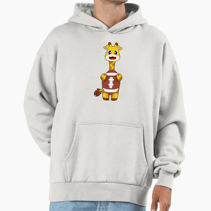 Giraffe American Football Sports Hoodie - Casual Everyday Wear Men Women - T-Shirt, Sweatshirt, Hoodie