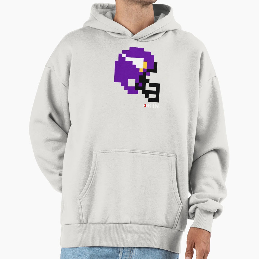Minn Current Helmet Tecmo Bowl Hoodie - Trendy Graphic for Adults - T-Shirt, Sweatshirt, Hoodie