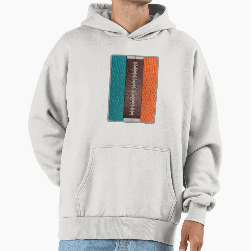 Football Teal And Orange Team Spirit Hoodie - Minimalist Print Men Women - T-Shirt, Sweatshirt, Hoodie