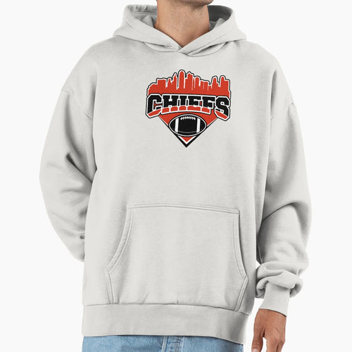 Chiefs Football Skyline Football Team Hoodie - Custom Art Print Unisex - T-Shirt, Sweatshirt, Hoodie