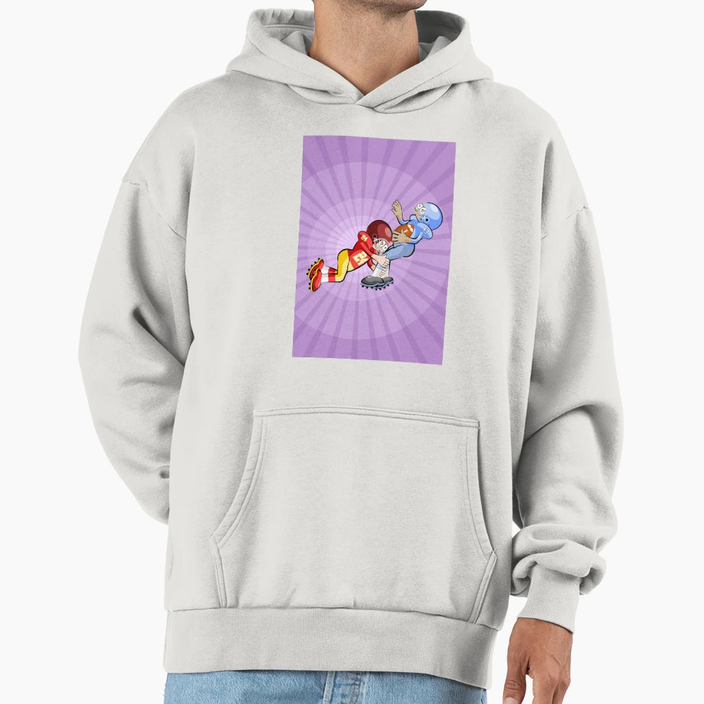 American Football Player Grabs His Hoodie - Trendy Graphic Men Women - T-Shirt, Sweatshirt, Hoodie