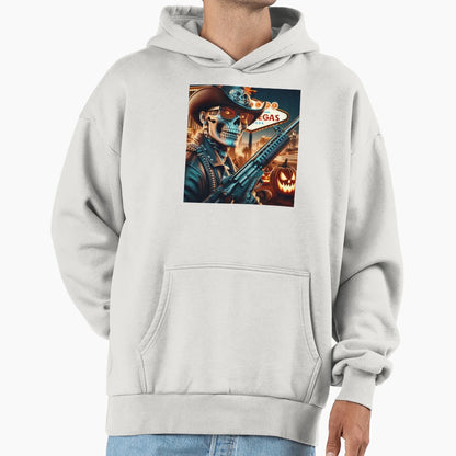 Halloween Skeleton Cowboy Fury Blaze Hoodie - Fun Novelty Design Men Women - T-Shirt, Sweatshirt, Hoodie