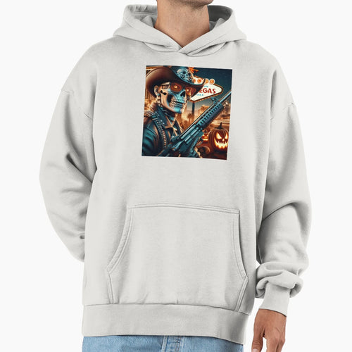 Halloween Skeleton Cowboy Fury Blaze Hoodie - Fun Novelty Design Men Women - T-Shirt, Sweatshirt, Hoodie