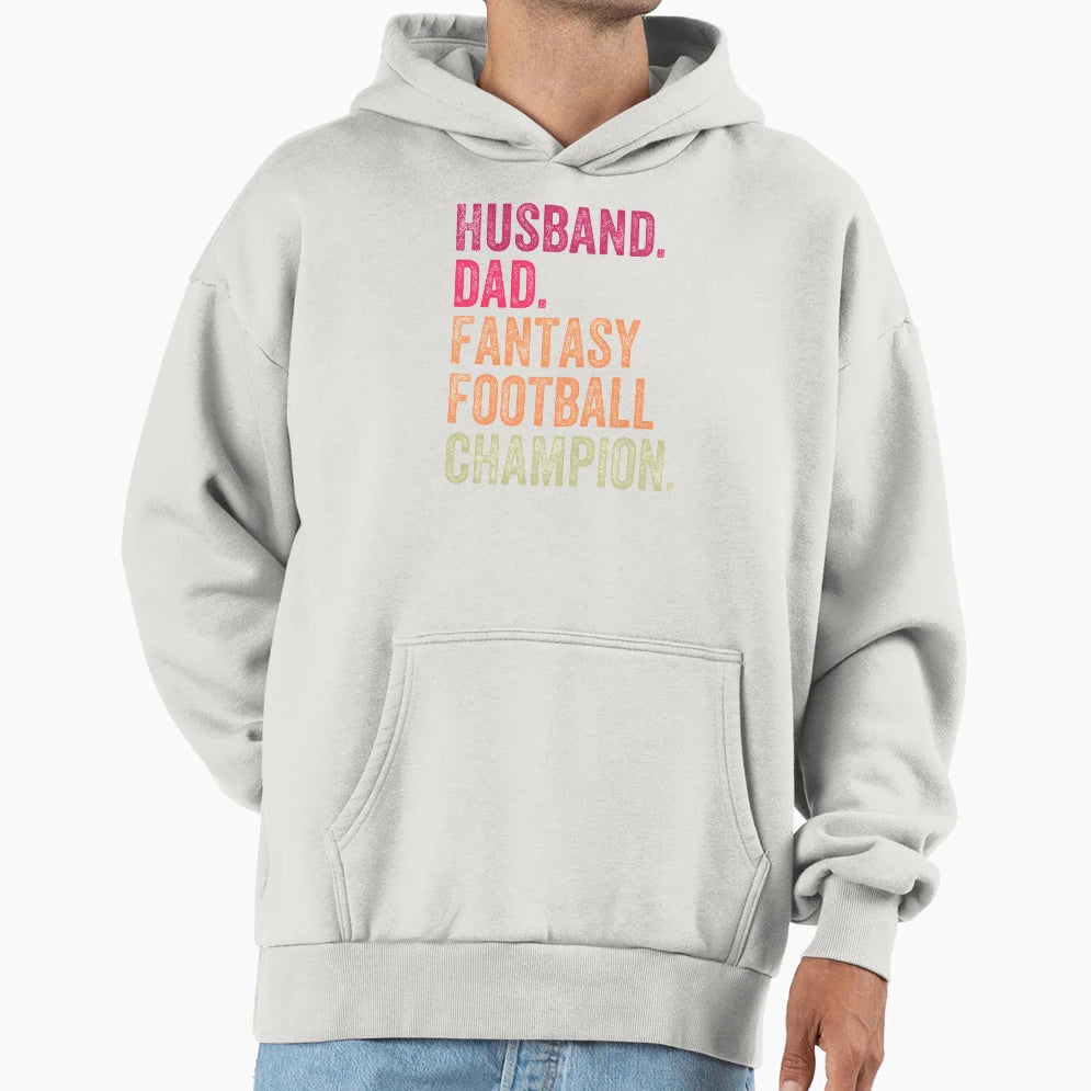 Husband Dad Fantasy Football Hoodie - Fun Novelty Design for Adults - T-Shirt, Sweatshirt, Hoodie