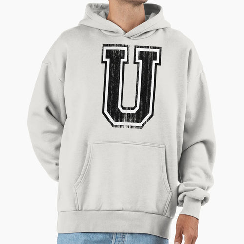 Big Varsity Letter U Hoodie - Aesthetic Graphic for Adults - T-Shirt, Sweatshirt, Hoodie