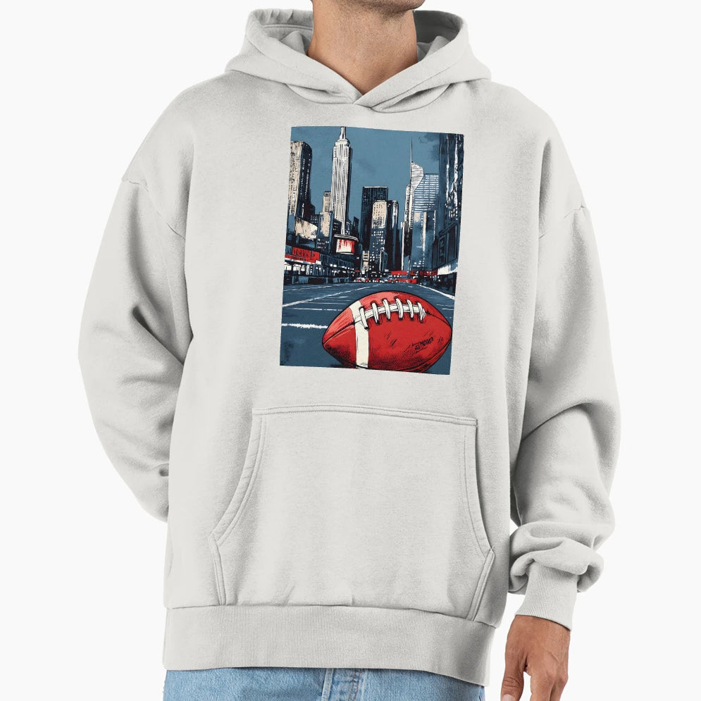 Red American Football Dramatic City Hoodie - Trendy Graphic Men Women - T-Shirt, Sweatshirt, Hoodie
