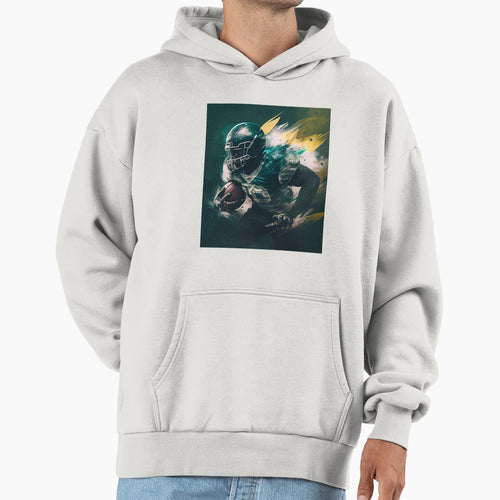 Dynamic American Football Player Hoodie - Minimalist Print Unisex - T-Shirt, Sweatshirt, Hoodie