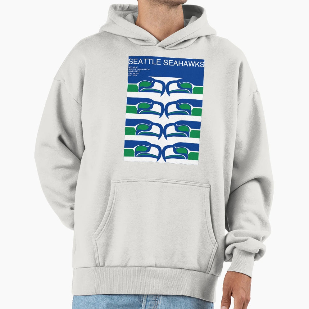 Seahawks Geometric Minimal Hoodie - Trendy Graphic Men Women - T-Shirt, Sweatshirt, Hoodie