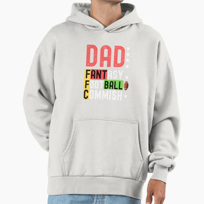 Husband Dad Fantasy Football Commish Hoodie - Graphic Print Men Women - T-Shirt, Sweatshirt, Hoodie