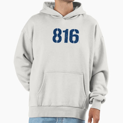 Kansas City 816 Indigo Hoodie - Aesthetic Graphic for Adults - T-Shirt, Sweatshirt, Hoodie
