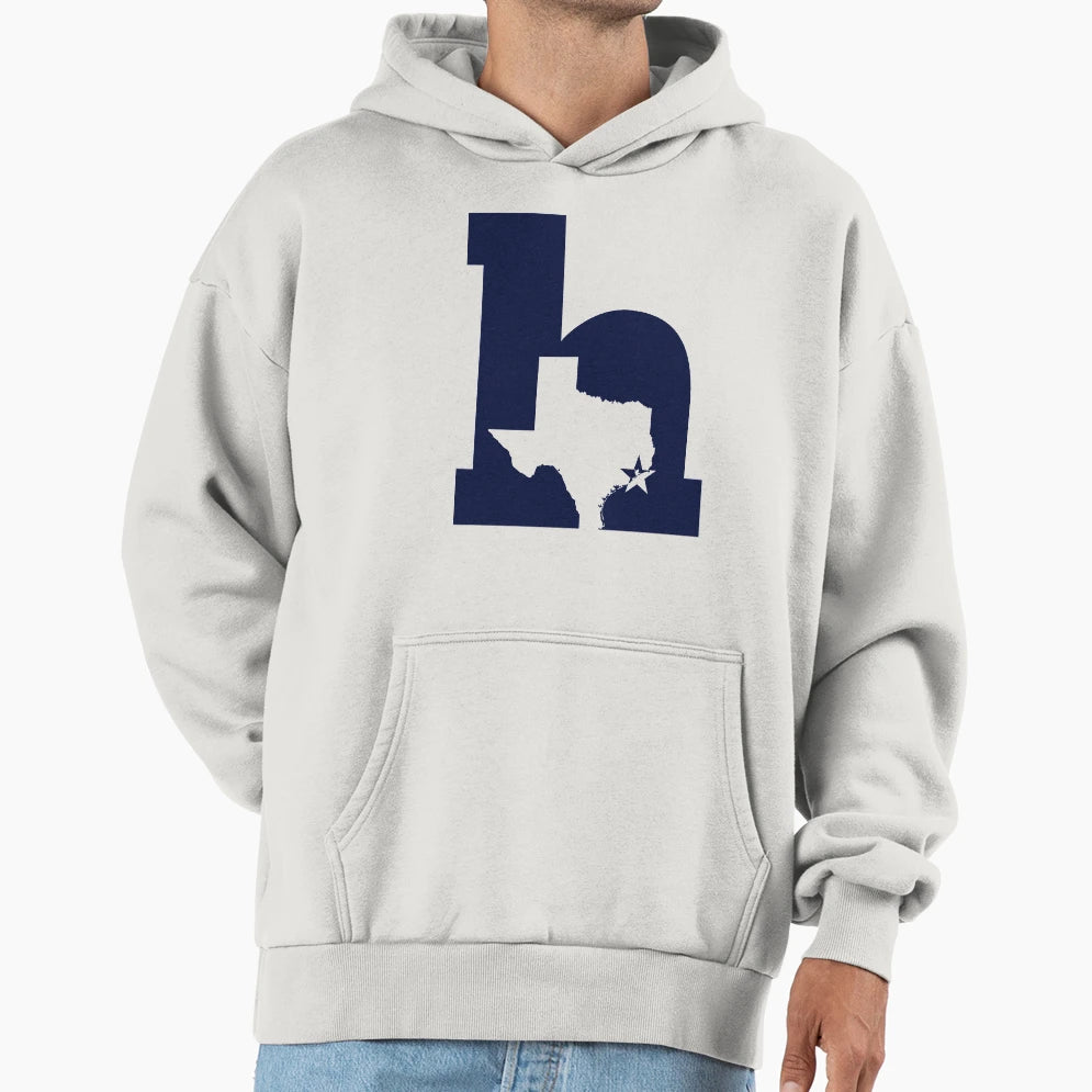 Lowercase H Dark Blue Hoodie - Custom Art Print for Adults - T-Shirt, Sweatshirt, Hoodie