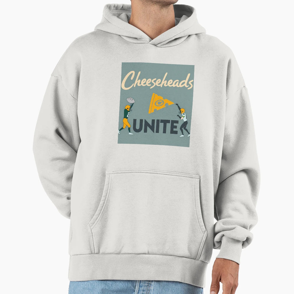 Cheeseheads Unite Passionate Football Hoodie - Custom Art Print Unisex - T-Shirt, Sweatshirt, Hoodie