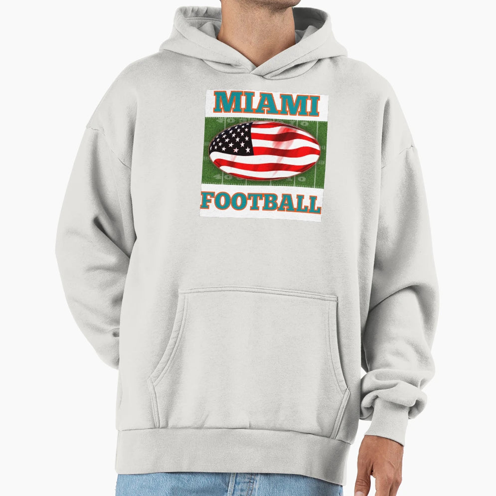Copy Miami Football Hoodie - Graphic Print Men Women - T-Shirt, Sweatshirt, Hoodie