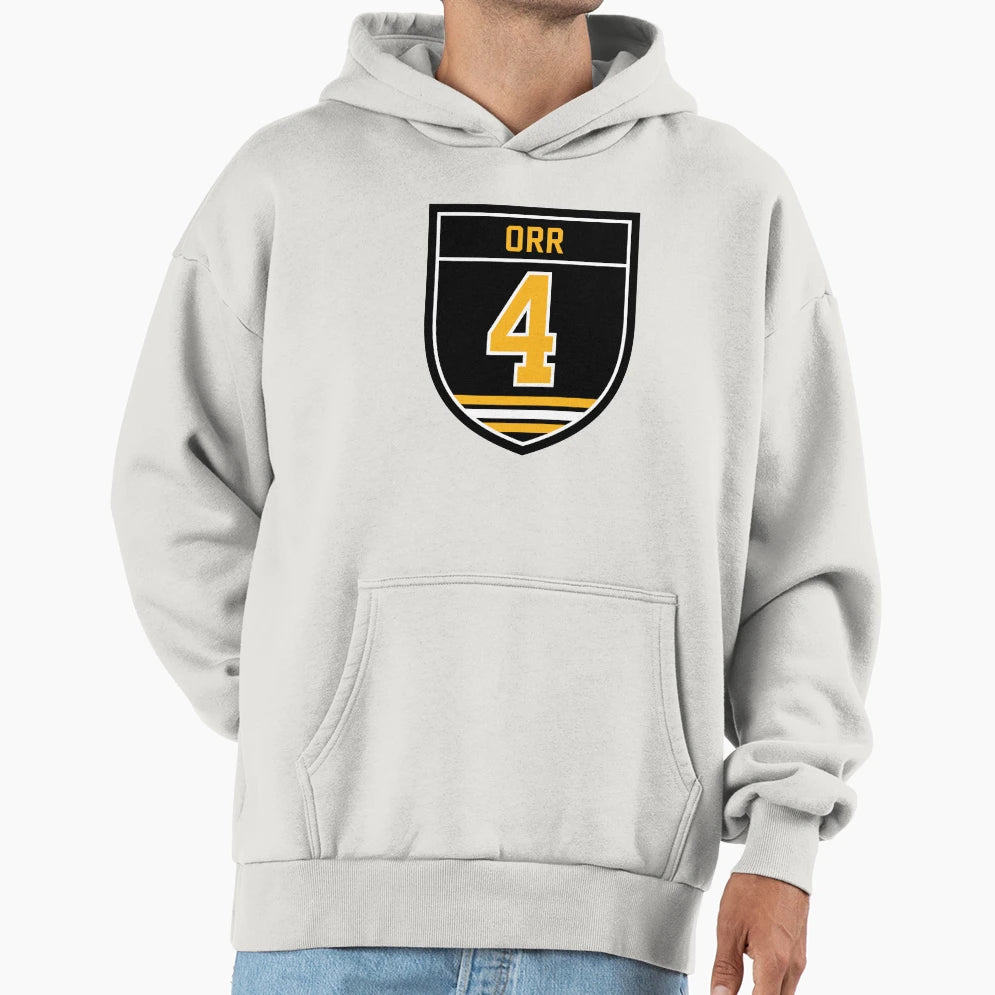 Orr 4 Emblem Hoodie - Aesthetic Graphic for Adults - T-Shirt, Sweatshirt, Hoodie