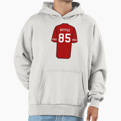 Kittle Jersey Red Hoodie - Fun Novelty Design Unisex - T-Shirt, Sweatshirt, Hoodie