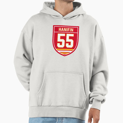 Noah Hanifin Calgary 55 Emblem Hoodie - Graphic Print Unisex - T-Shirt, Sweatshirt, Hoodie