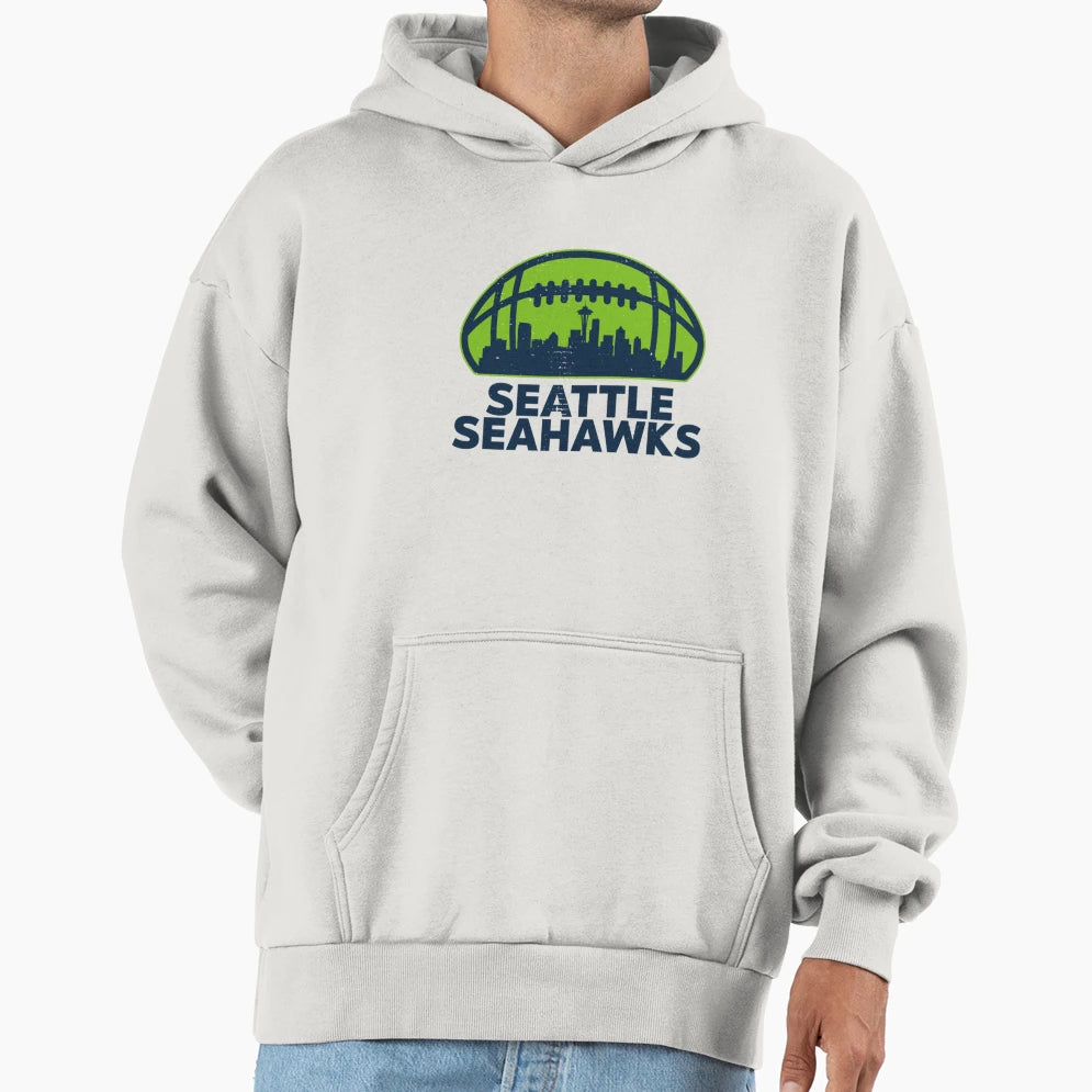 Seattle Super Seahawks Sonics Faded Hoodie - Custom Art Print Unisex - T-Shirt, Sweatshirt, Hoodie