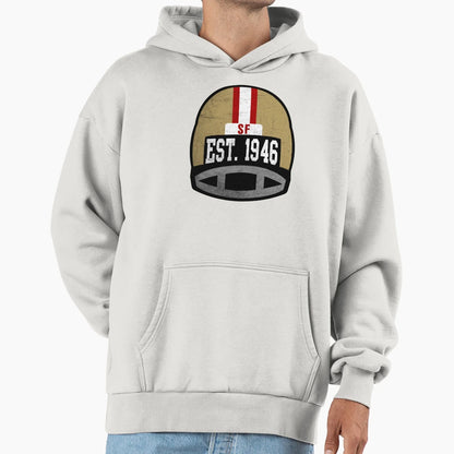 San Francisco Throwback Football Hoodie - Casual Everyday Wear Unisex - T-Shirt, Sweatshirt, Hoodie