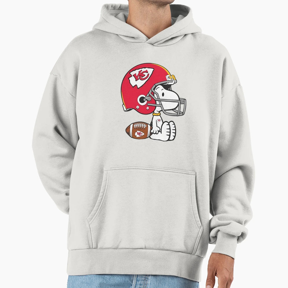 Snoopy Kansas City Football Helmet Hoodie - Unique Graphic for Adults - T-Shirt, Sweatshirt, Hoodie