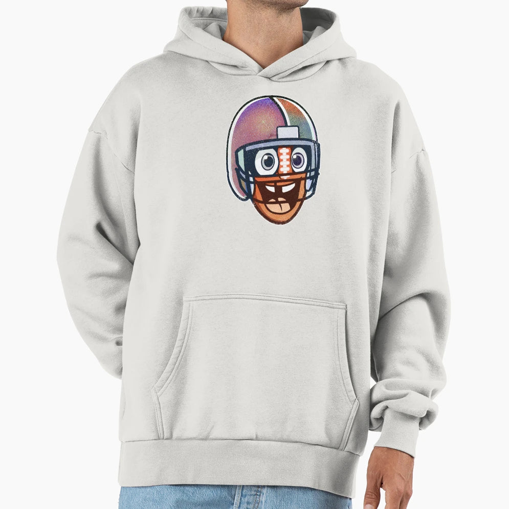 Football Character Helmet Hoodie - Casual Everyday Wear Men Women - T-Shirt, Sweatshirt, Hoodie