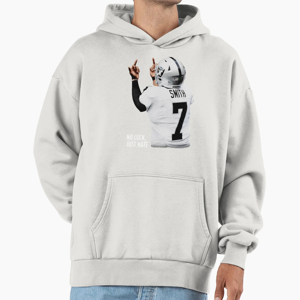 Geno Smith No Luck Just Hate Hoodie - Trendy Graphic Unisex - T-Shirt, Sweatshirt, Hoodie