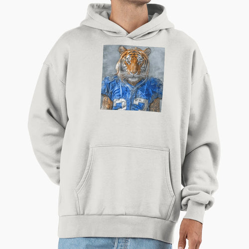 Tiger As American Football Player Hoodie - Casual Everyday Wear for Adults - T-Shirt, Sweatshirt, Hoodie