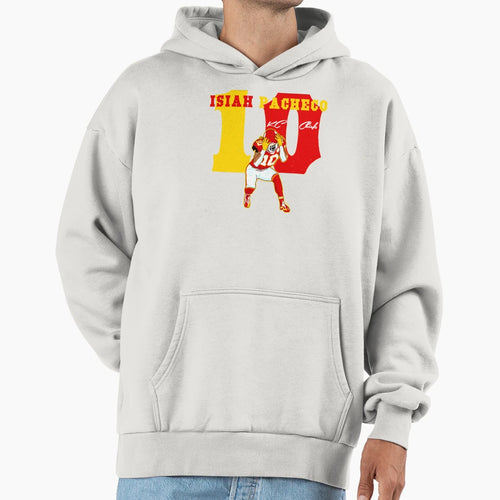 Isiah Pacheco 10 Kc Chiefs Hoodie - Custom Art Print for Adults - T-Shirt, Sweatshirt, Hoodie