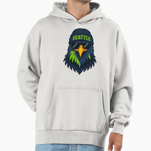 Seattle Seahawk Fan Art Hoodie - Novelty Apparel for Adults - T-Shirt, Sweatshirt, Hoodie