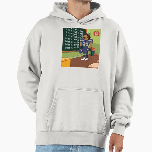 Marshawn Lynch Chalkboard Im Here So I Hoodie - Fun Novelty Design Unisex - T-Shirt, Sweatshirt, Hoodie