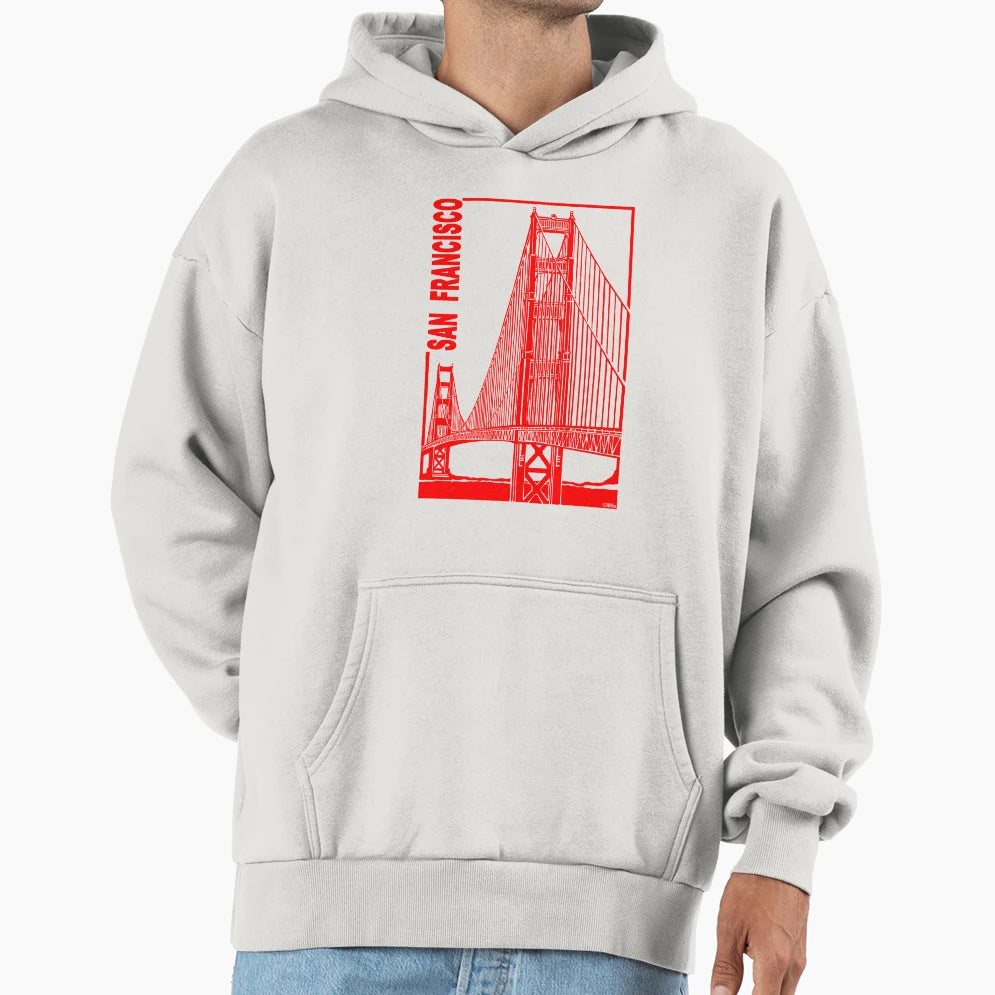 San Francisco Golden Gate Bridge Hoodie - Casual Everyday Wear Men Women - T-Shirt, Sweatshirt, Hoodie
