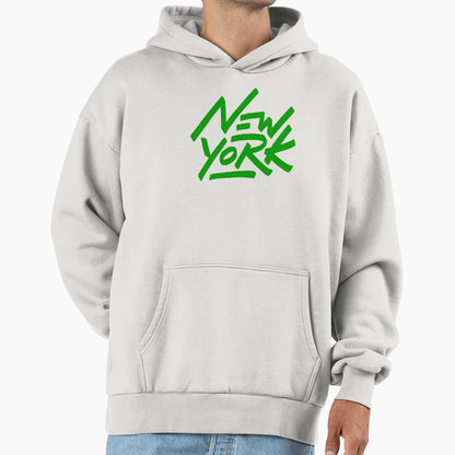 Green And White New York Hoodie - Streetwear Style for Adults - T-Shirt, Sweatshirt, Hoodie