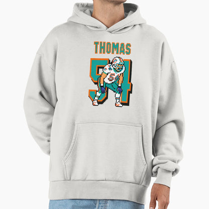 Zach Thomas 8 Bit Pixel Art Dolphins Hoodie - Custom Art Print Men Women - T-Shirt, Sweatshirt, Hoodie
