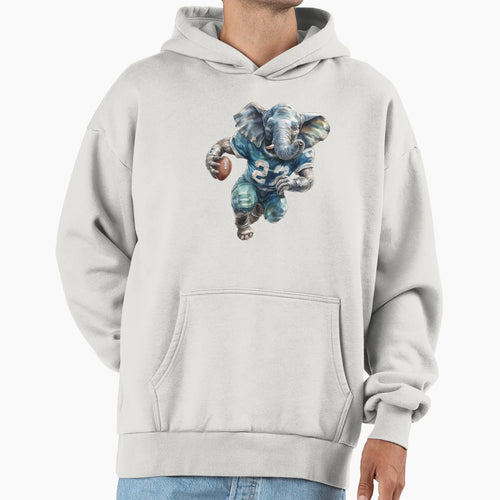 Elephant As American Football Player Hoodie - Graphic Print Men Women - T-Shirt, Sweatshirt, Hoodie