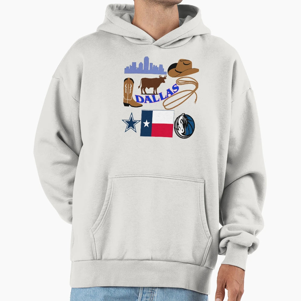Dallas Tx Logo2 Hoodie - Streetwear Style Men Women - T-Shirt, Sweatshirt, Hoodie