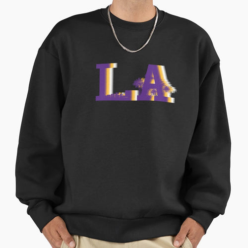 Los Angeles Purple Gold City Blur Sweatshirt - Fun Novelty Design Men Women - T-Shirt, Sweatshirt, Hoodie