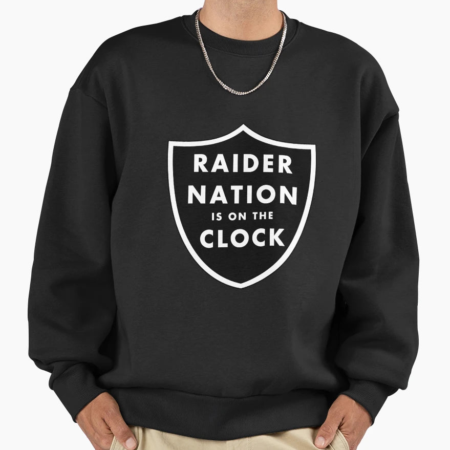 Raidernation Is Clock Shield Sweatshirt - Streetwear Style Men Women - T-Shirt, Sweatshirt, Hoodie