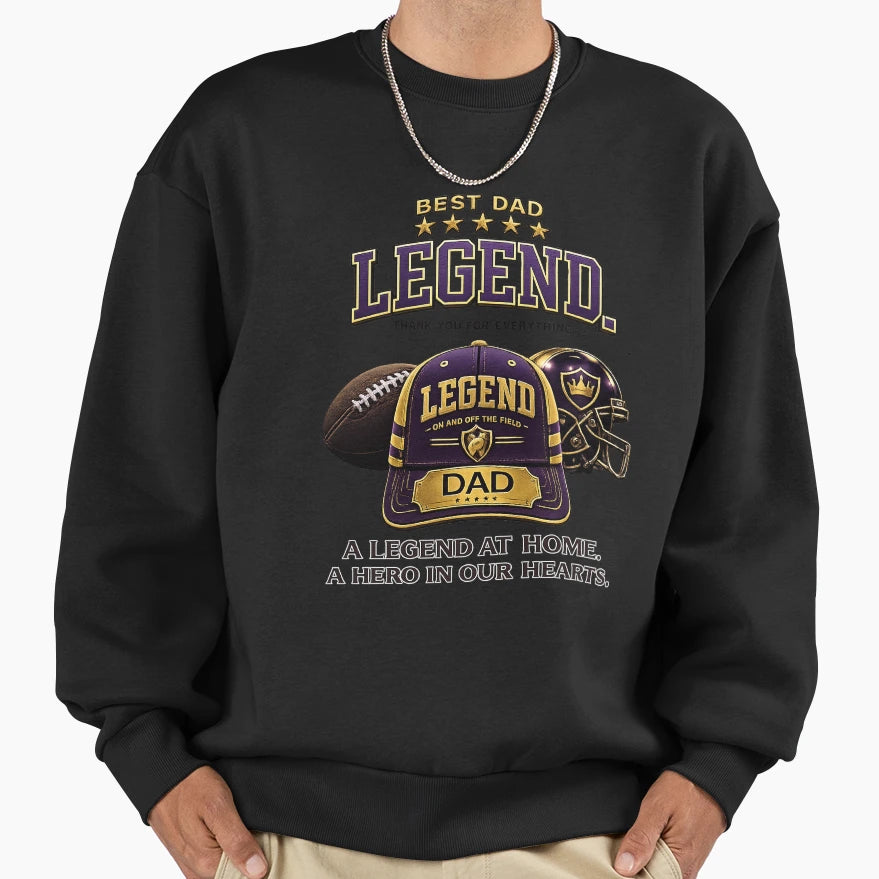 Dad Legend Purple Baseball Cap Sweatshirt - Casual Everyday Wear Unisex - T-Shirt, Sweatshirt, Hoodie