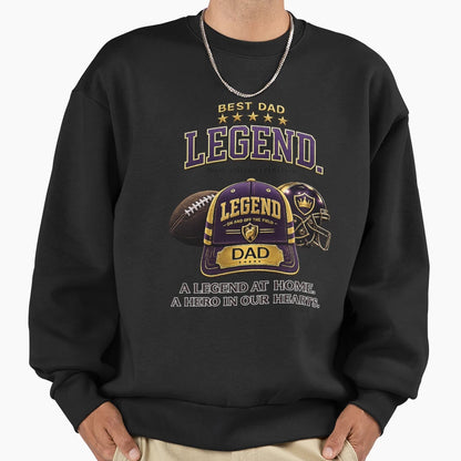 Dad Legend Purple Baseball Cap Sweatshirt - Casual Everyday Wear Unisex - T-Shirt, Sweatshirt, Hoodie