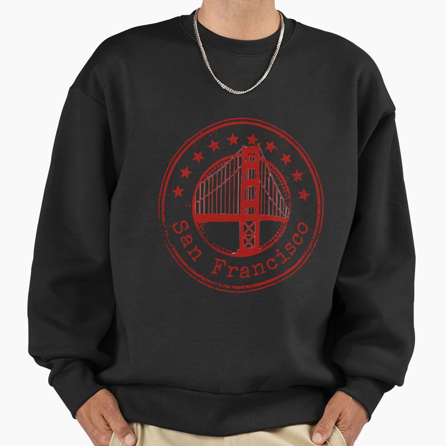 San Francisco Stamp Sweatshirt - Graphic Print Unisex - T-Shirt, Sweatshirt, Hoodie