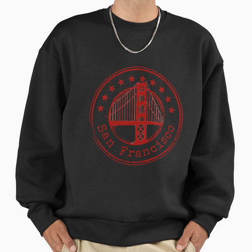 San Francisco Stamp Sweatshirt - Graphic Print Unisex - T-Shirt, Sweatshirt, Hoodie