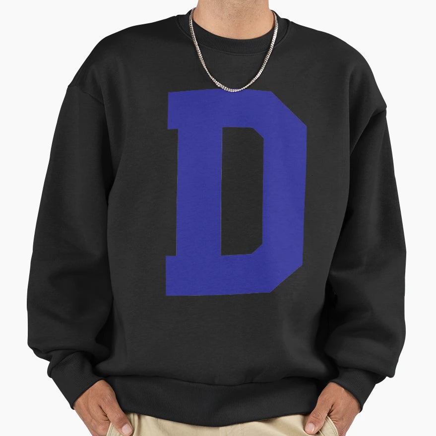 Alphabet Blue D Sports Letter D Sweatshirt - Casual Everyday Wear Unisex - T-Shirt, Sweatshirt, Hoodie