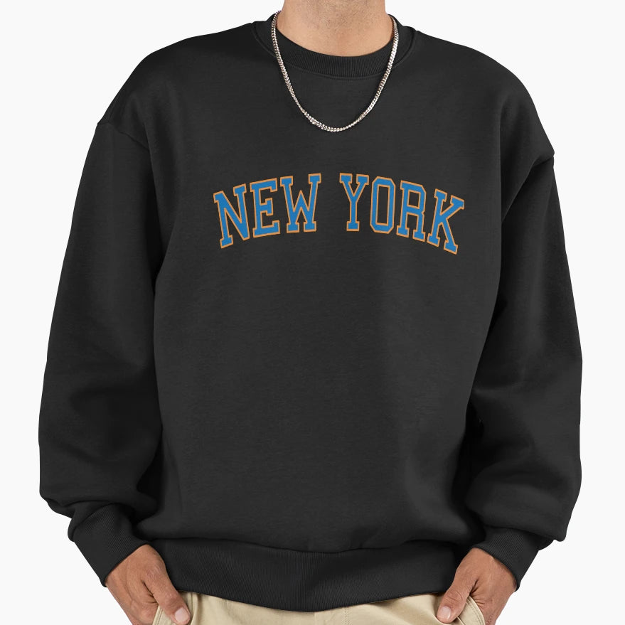 New York Sports College Font Sweatshirt - Casual Everyday Wear for Adults - T-Shirt, Sweatshirt, Hoodie