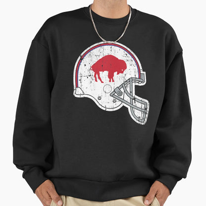 Distressed Bills Helmet Sweatshirt - Aesthetic Graphic Unisex - T-Shirt, Sweatshirt, Hoodie
