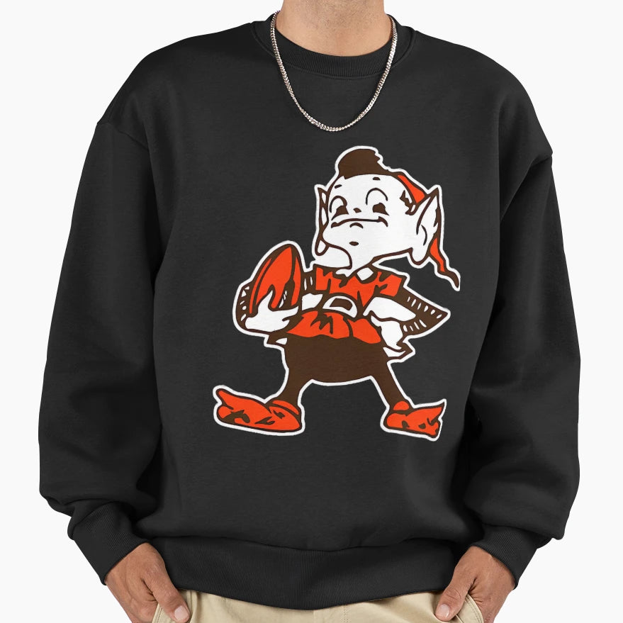 Cleveland Browns Brownie Elf Logo Sweatshirt - Fun Novelty Design Unisex - T-Shirt, Sweatshirt, Hoodie