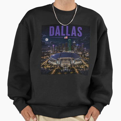 Dallas City Cinematic Stadium Sweatshirt - Novelty Apparel Unisex - T-Shirt, Sweatshirt, Hoodie