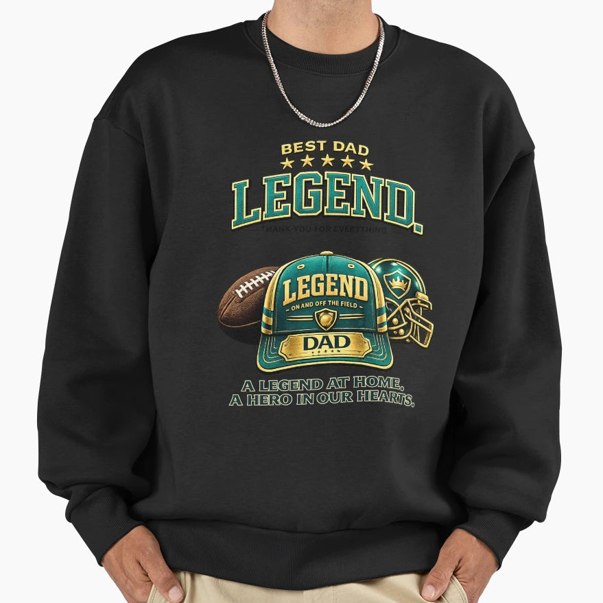 Dad Legend Teal Baseball Cap Sweatshirt - Unique Graphic for Adults - T-Shirt, Sweatshirt, Hoodie