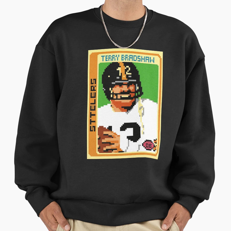 Terry Bradshaw Pixel Art Football Sweatshirt - Graphic Print Men Women - T-Shirt, Sweatshirt, Hoodie