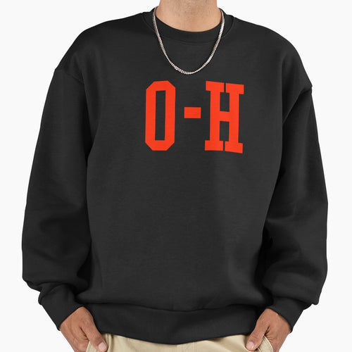 Scarlet Half O H I O Ohio Sweatshirt - Unique Graphic Unisex - T-Shirt, Sweatshirt, Hoodie